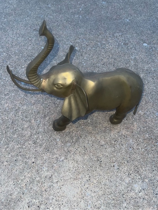 Vintage Other - Brass Elephant Figurine with Trunk Up